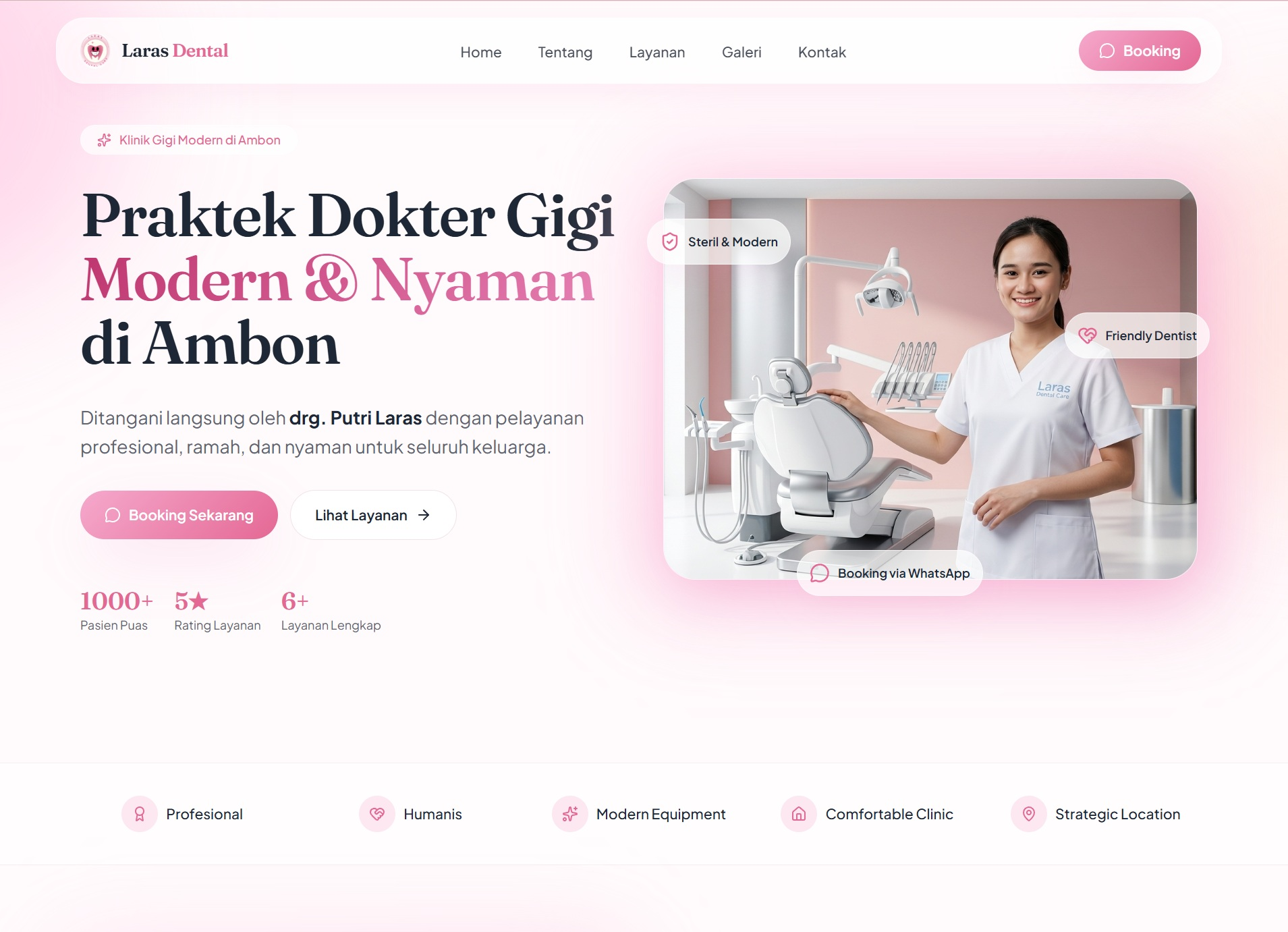 Website Profil Klinik Gigi Lara's Dental